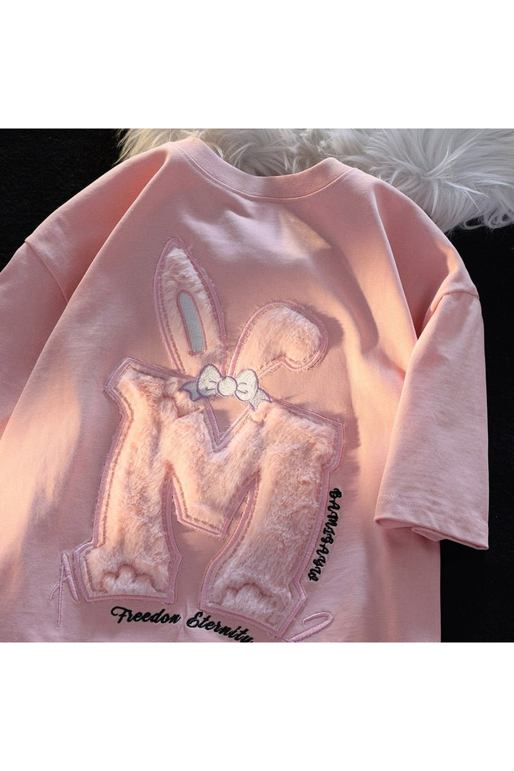Y2k Cotton Rabbit Ear Pink T-shirt