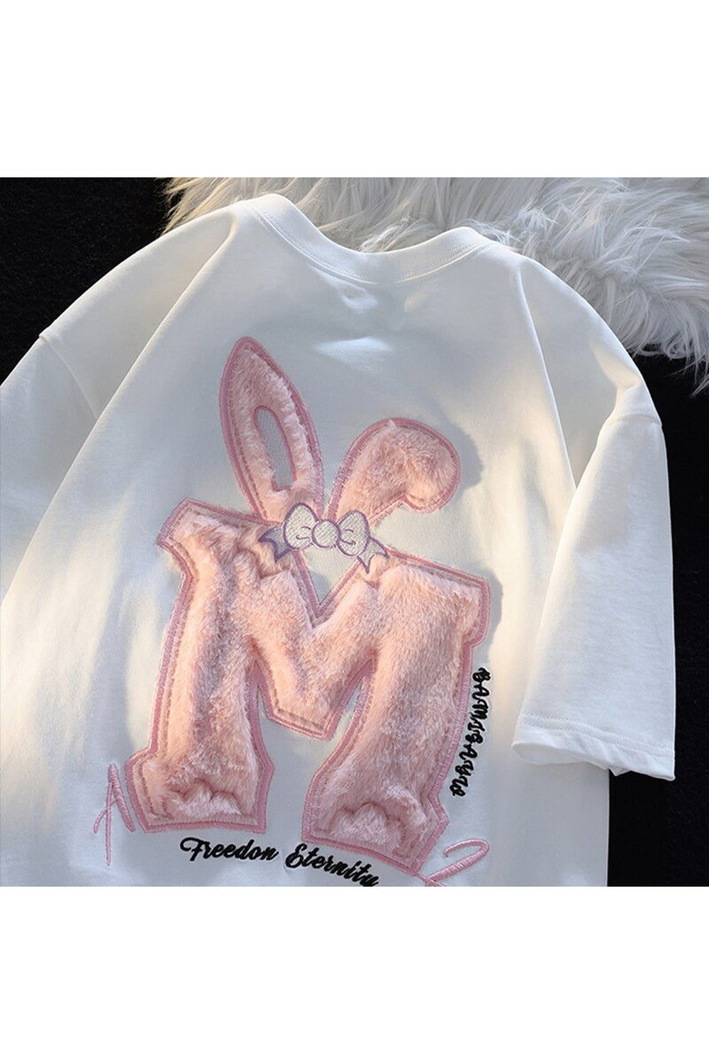 Y2k Cotton Rabbit Ear Pink T-shirt