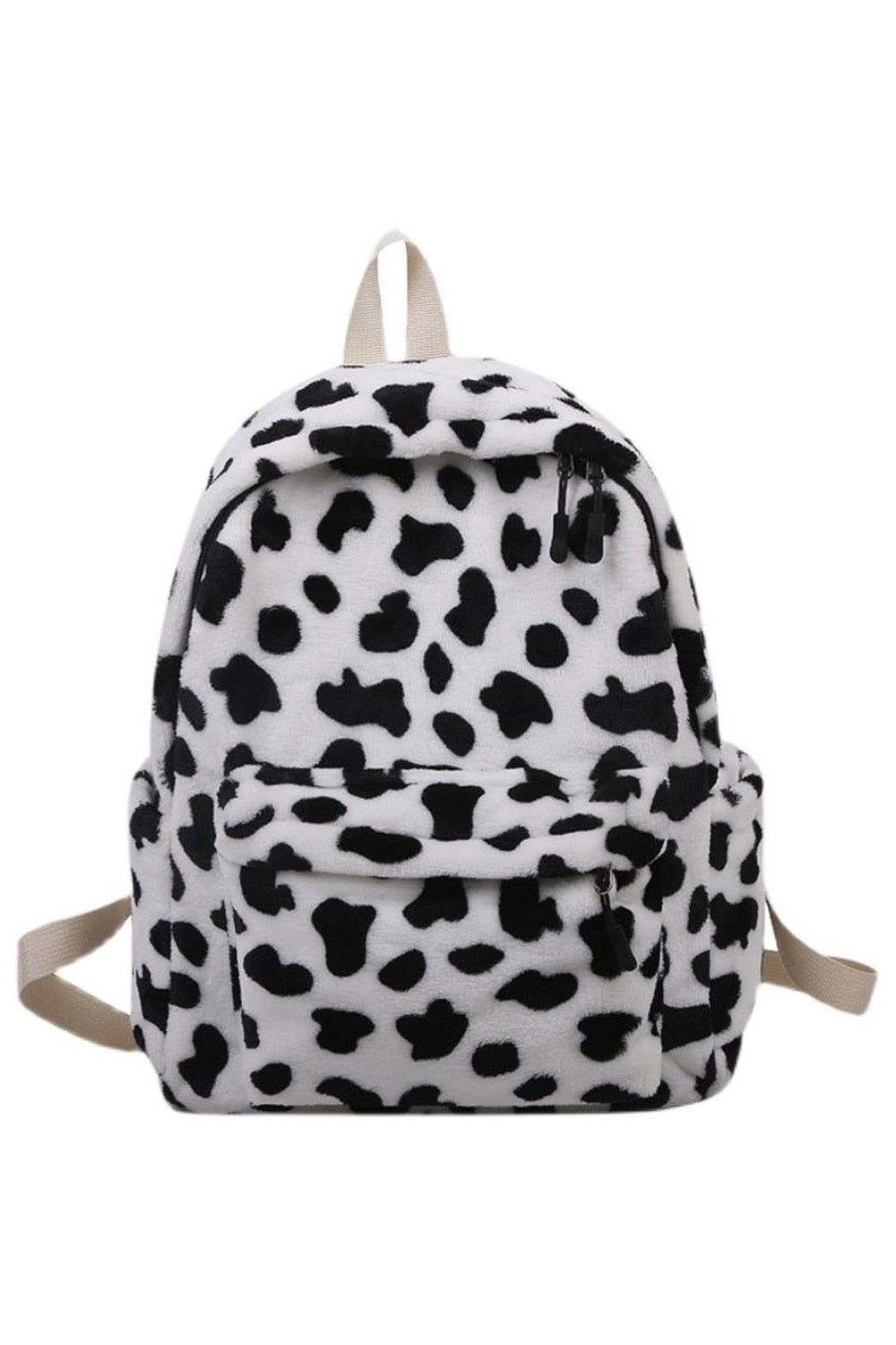 Y2k Cow Pattern Plush Backpack