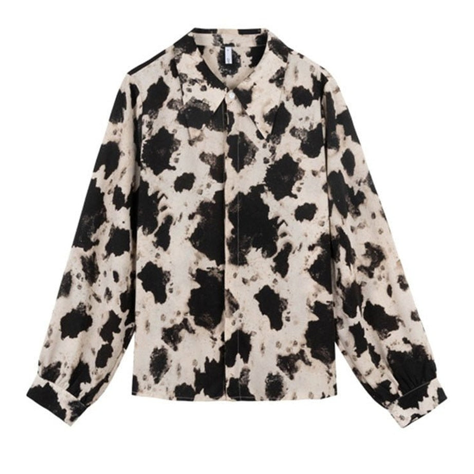 Y2k Cow Print Button Up Shirt