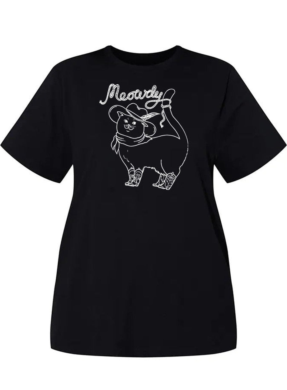 Y2k Cowboy Cat Graphic T-shirt