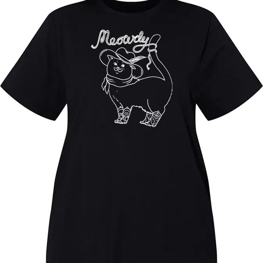 Y2k Cowboy Cat Graphic T-shirt