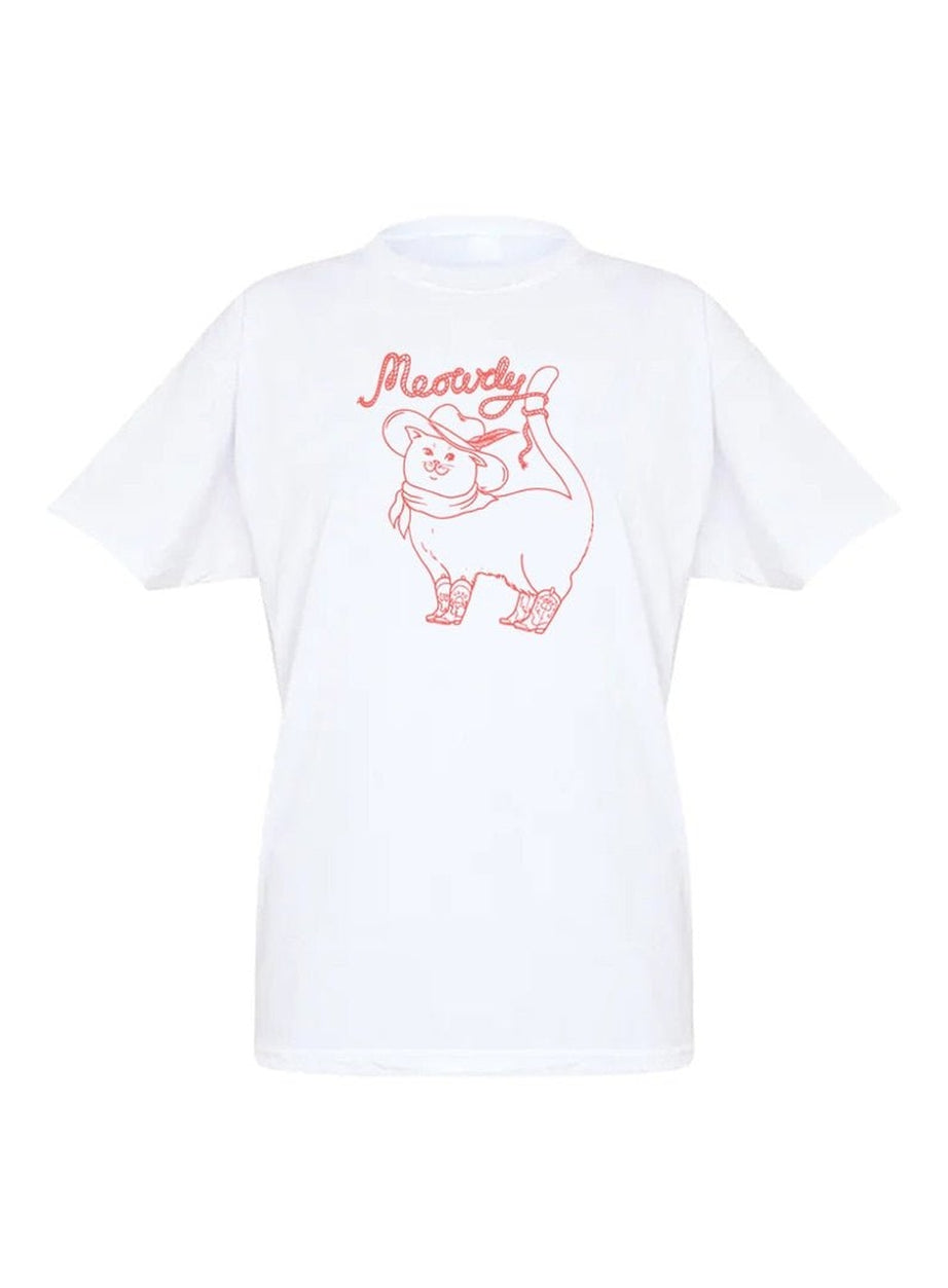 Y2k Cowboy Cat Graphic T-shirt