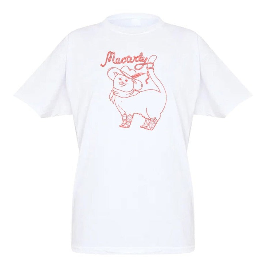 Y2k Cowboy Cat Graphic T-shirt