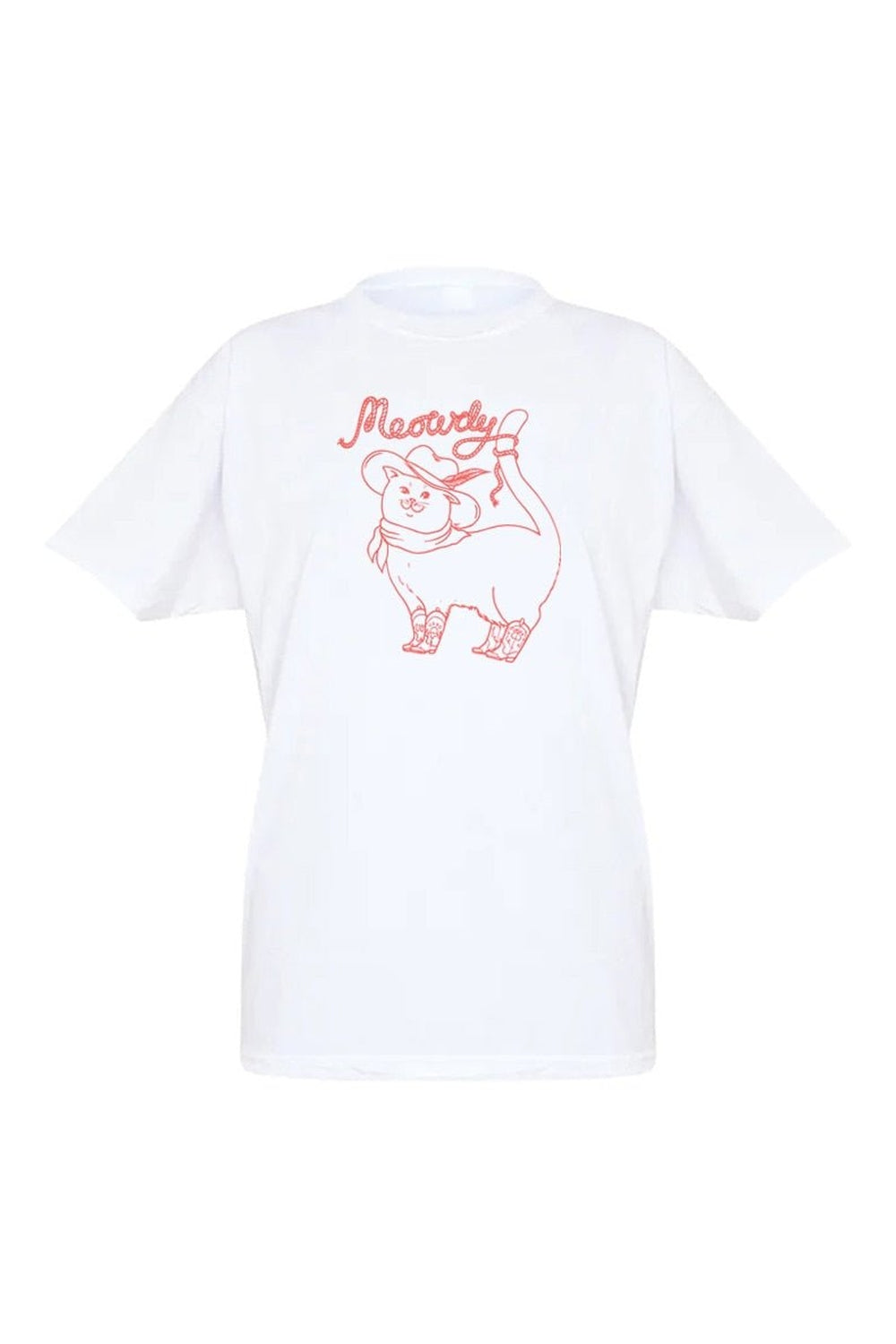 Y2k Cowboy Cat Graphic T-shirt