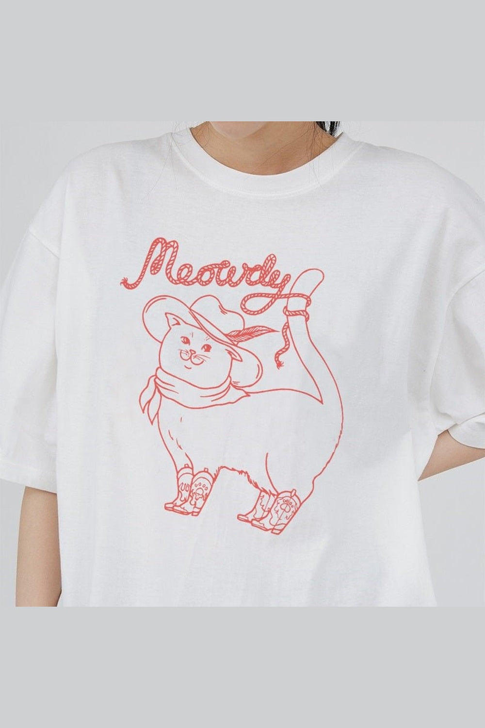 Y2k Cowboy Cat Graphic T-shirt