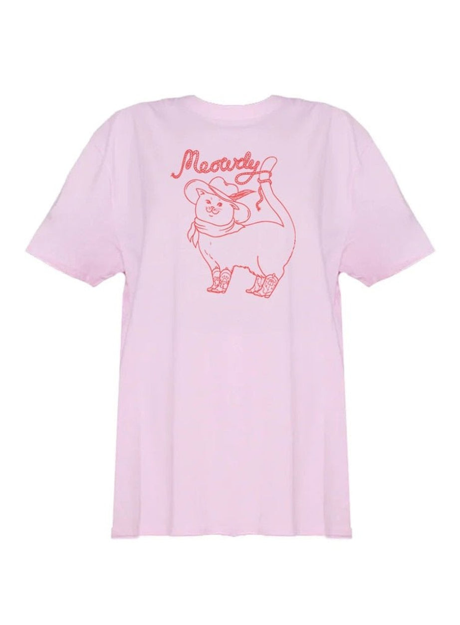 Y2k Cowboy Cat Graphic T-shirt