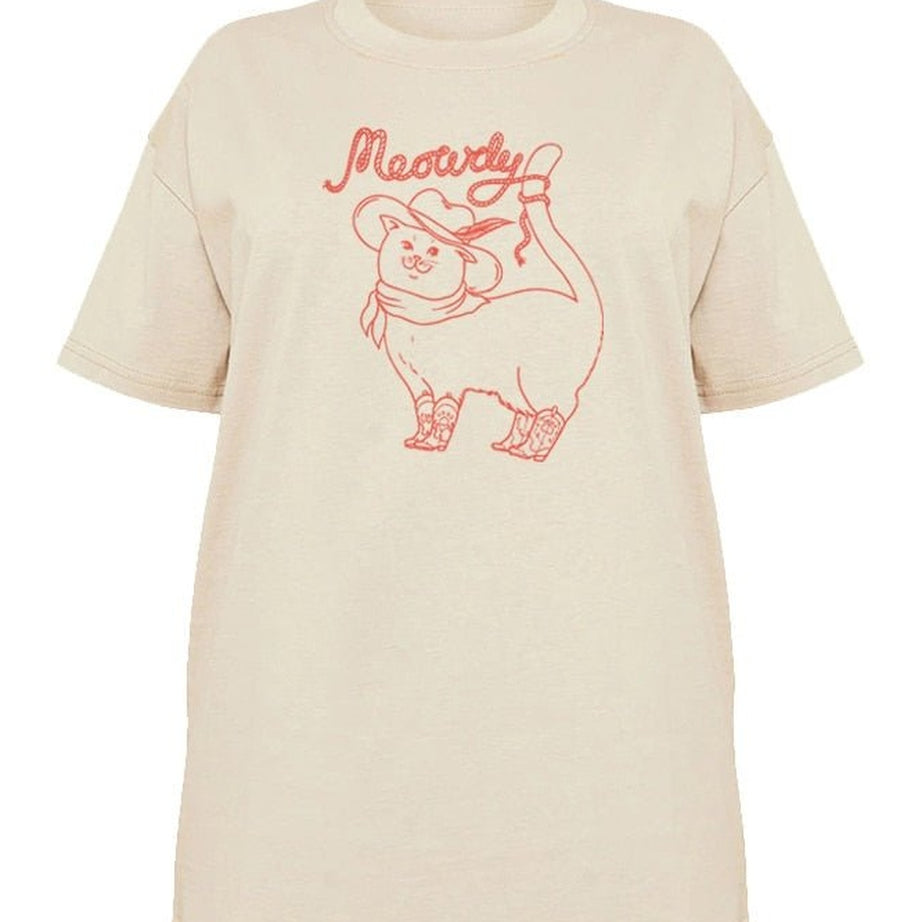 Y2k Cowboy Cat Graphic T-shirt