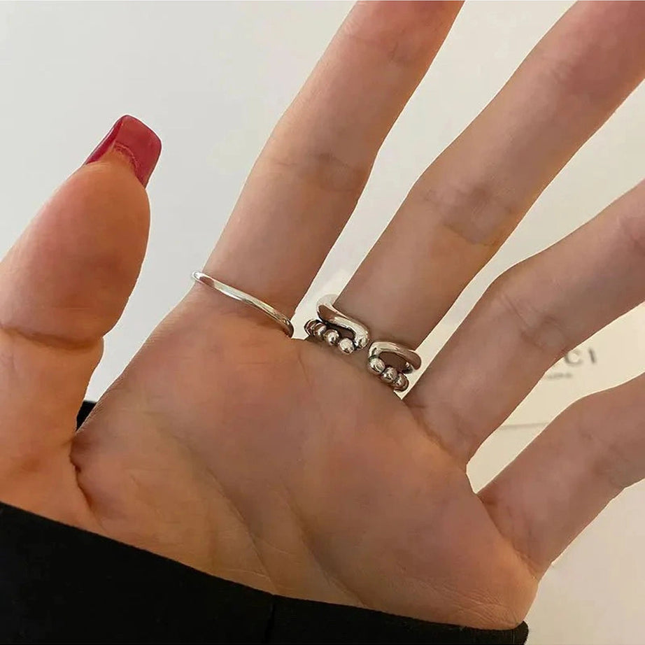 Y2k Creative Silver Bear Rings