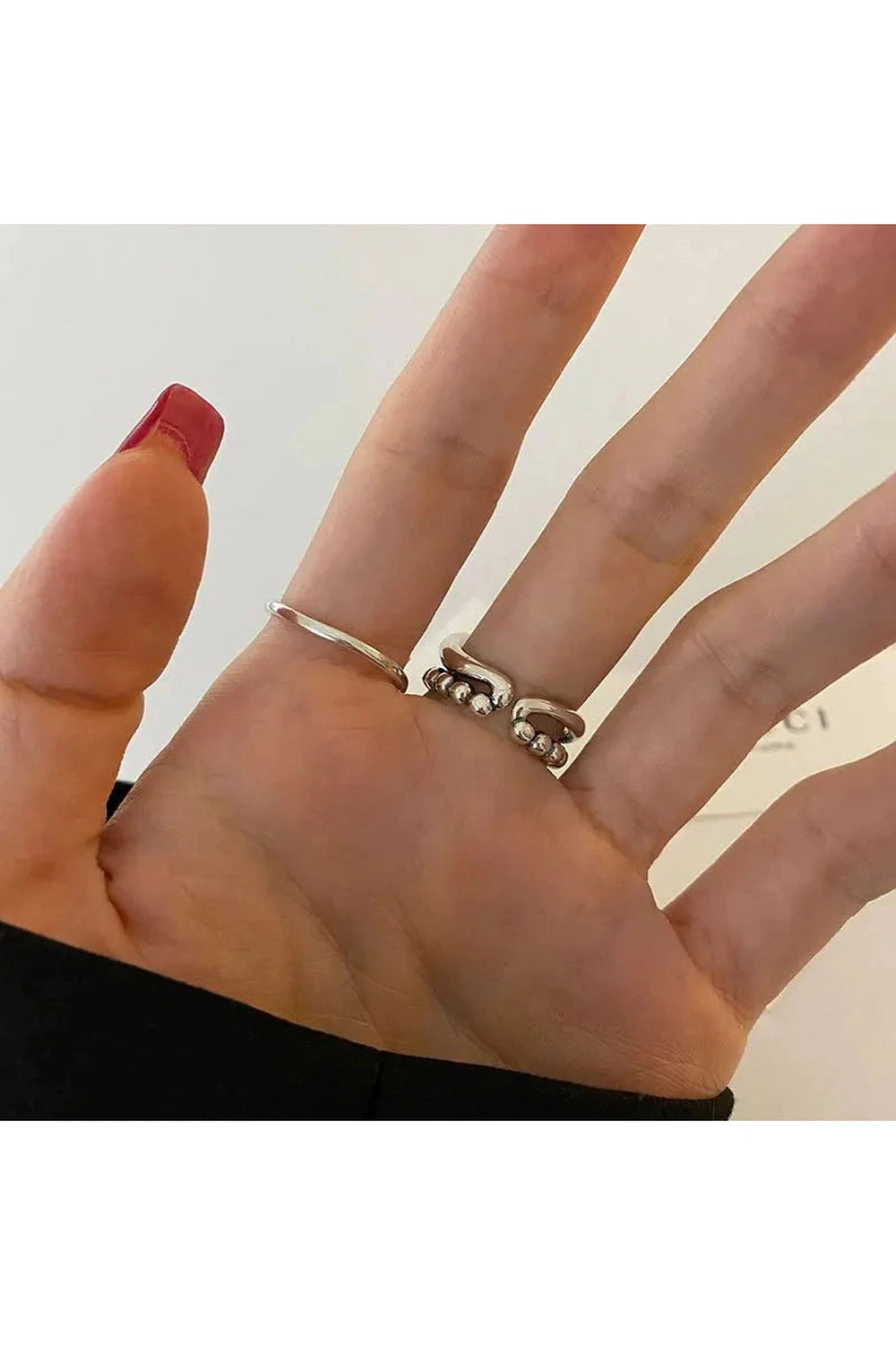 Y2k Creative Silver Bear Rings