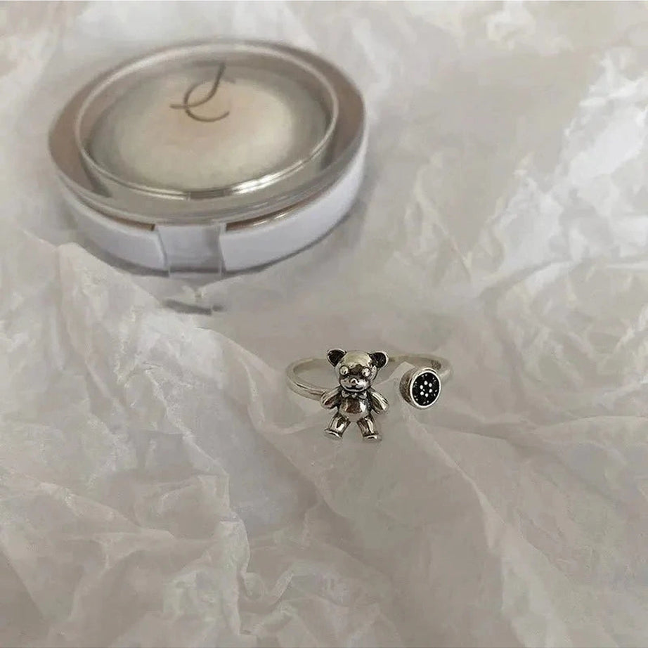 Y2k Creative Silver Bear Rings