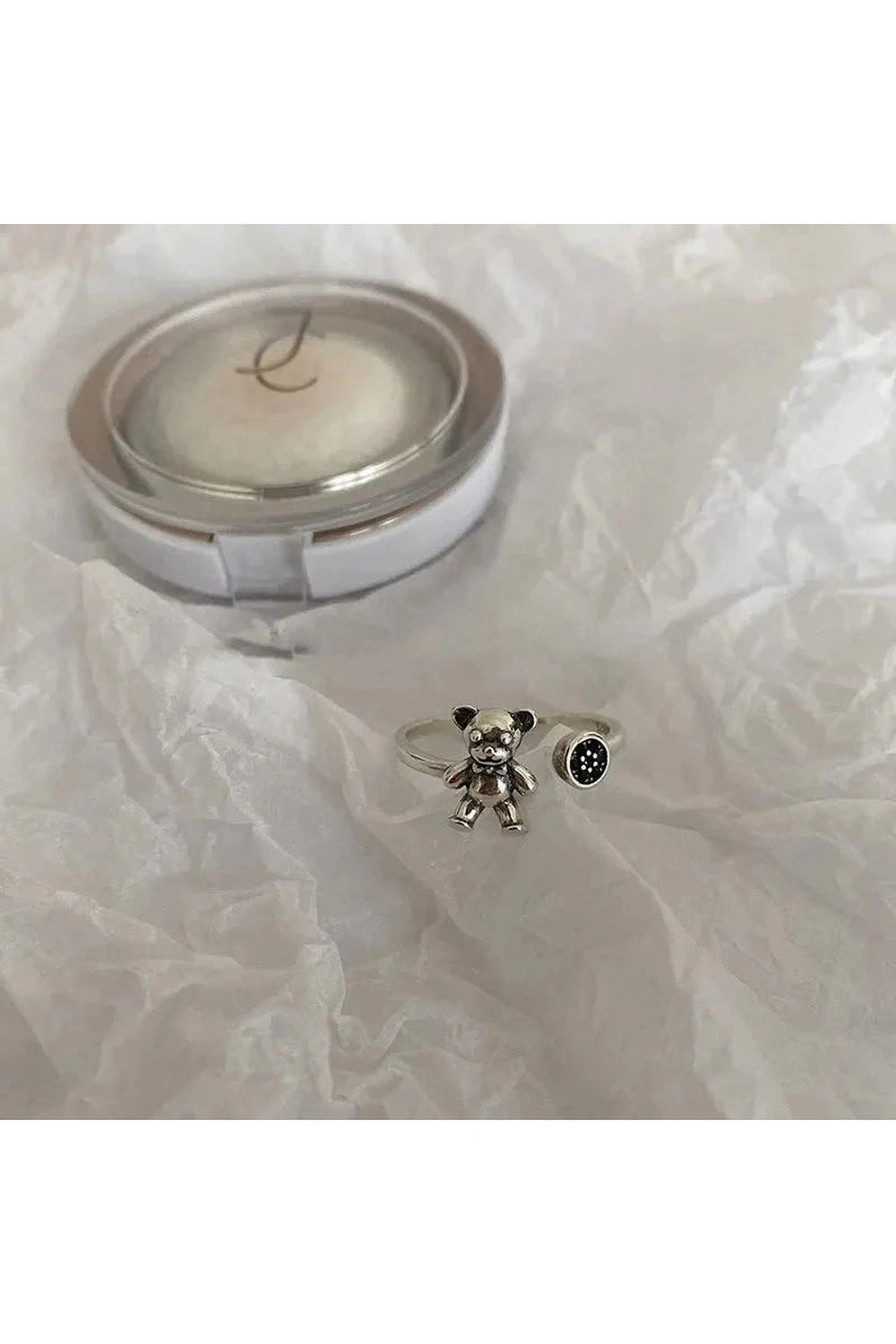 Y2k Creative Silver Bear Rings