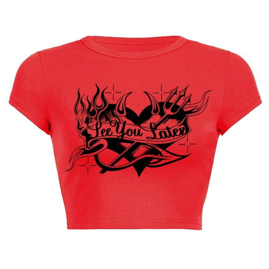 Y2k Crop Top "SEE YOU LATER"