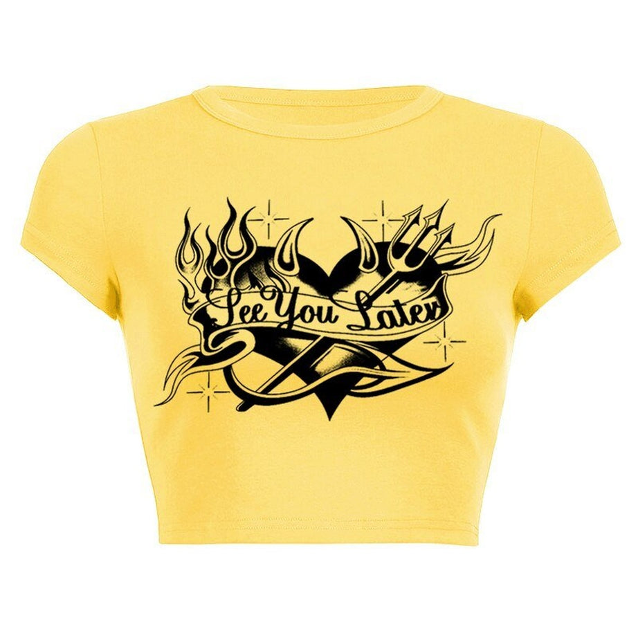 Y2k Crop Top "SEE YOU LATER"