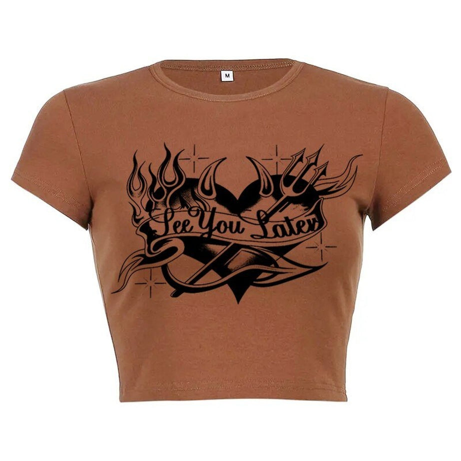 Y2k Crop Top "SEE YOU LATER"