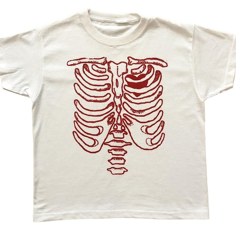 Y2k Crop Tops Skull Graphic Grunge