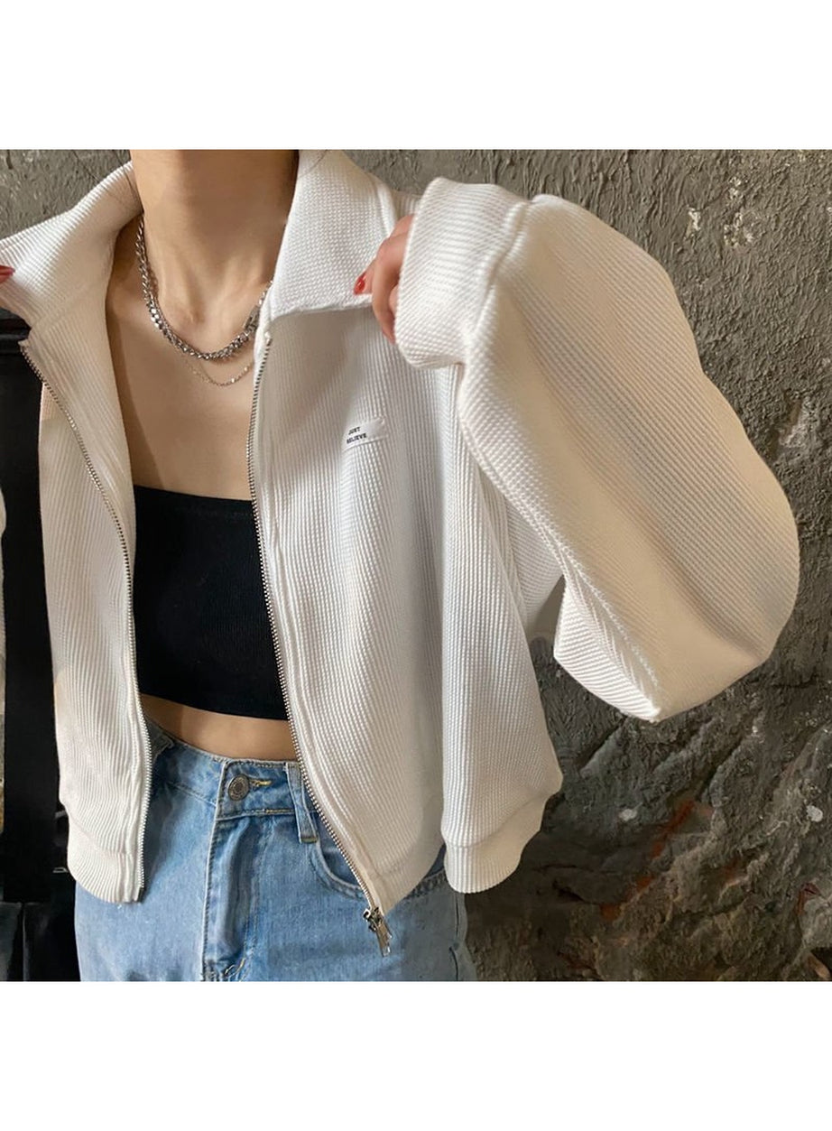 Y2k Crop Zip Up Hoodie