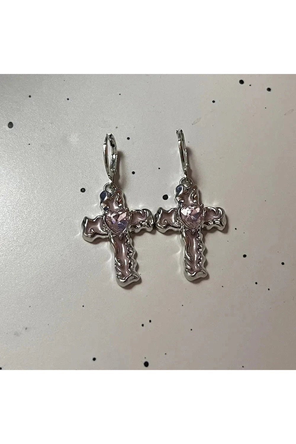 Y2k Cross Crystal Silver Earrings Gifts