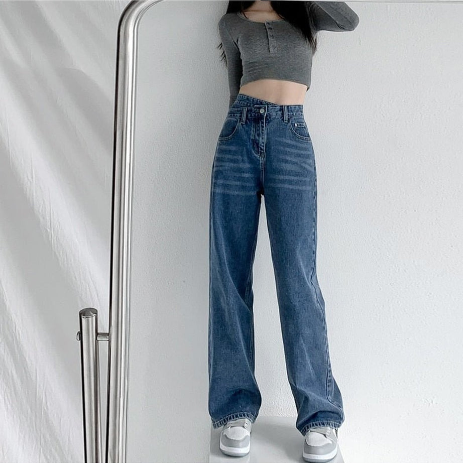 Y2k Cross Waist Baggy Jeans
