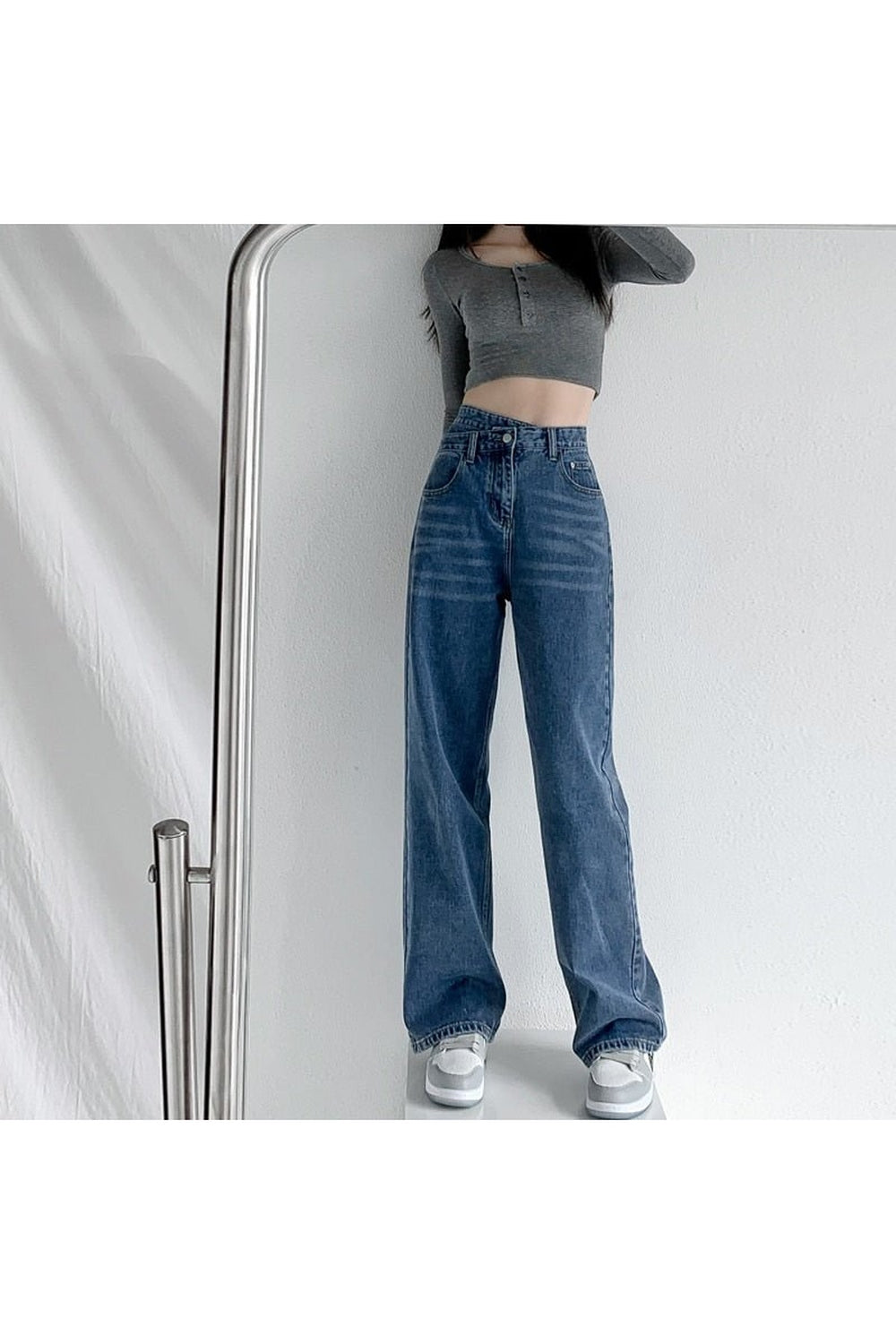 Y2k Cross Waist Baggy Jeans