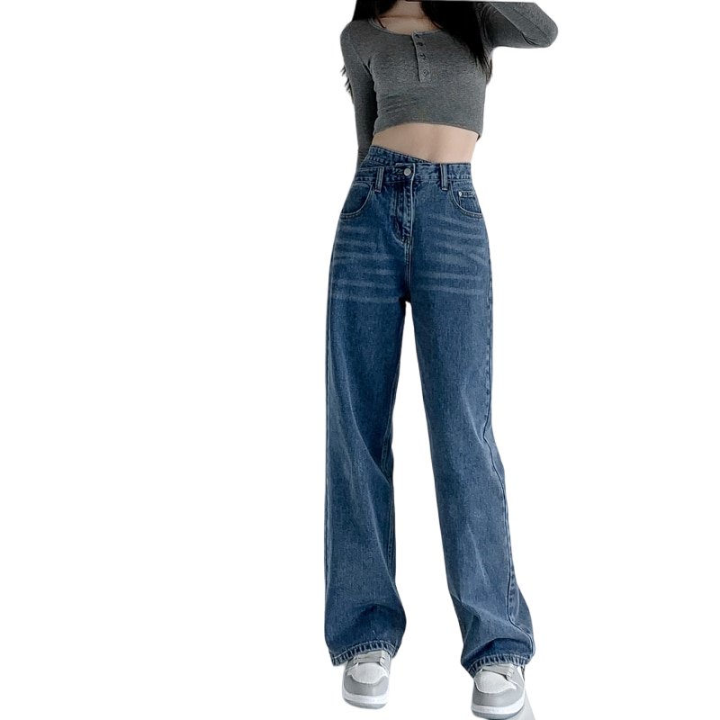 Cross Waist Baggy Jeans - Jeans