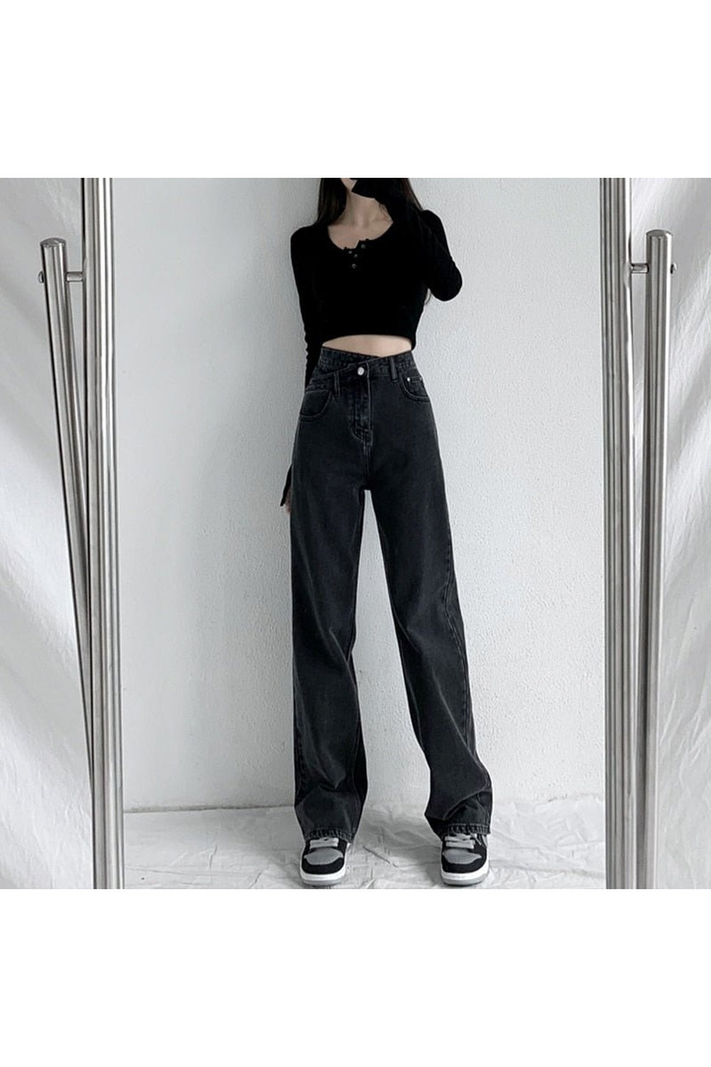 Y2k Cross Waist Baggy Jeans
