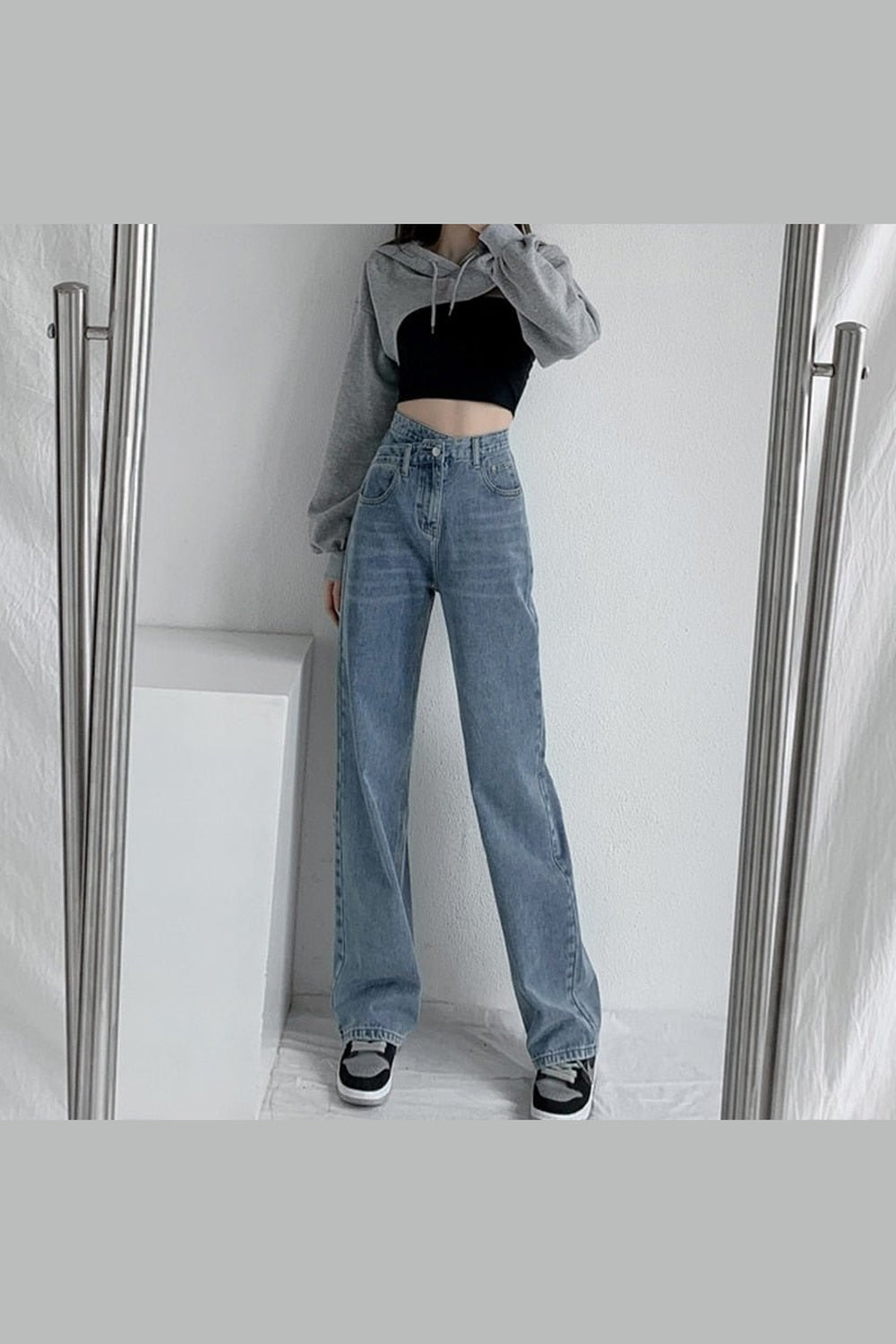 Y2k Cross Waist Baggy Jeans