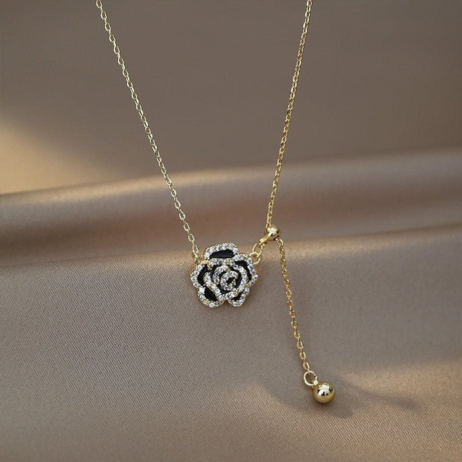 Y2k Crystal Heart Goth Alt Necklace