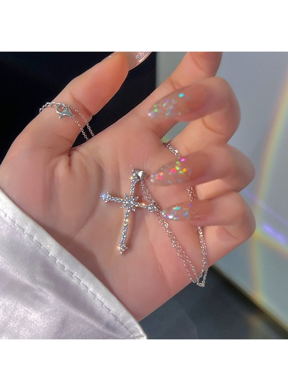 Y2k Crystal Heart Goth Alt Necklace