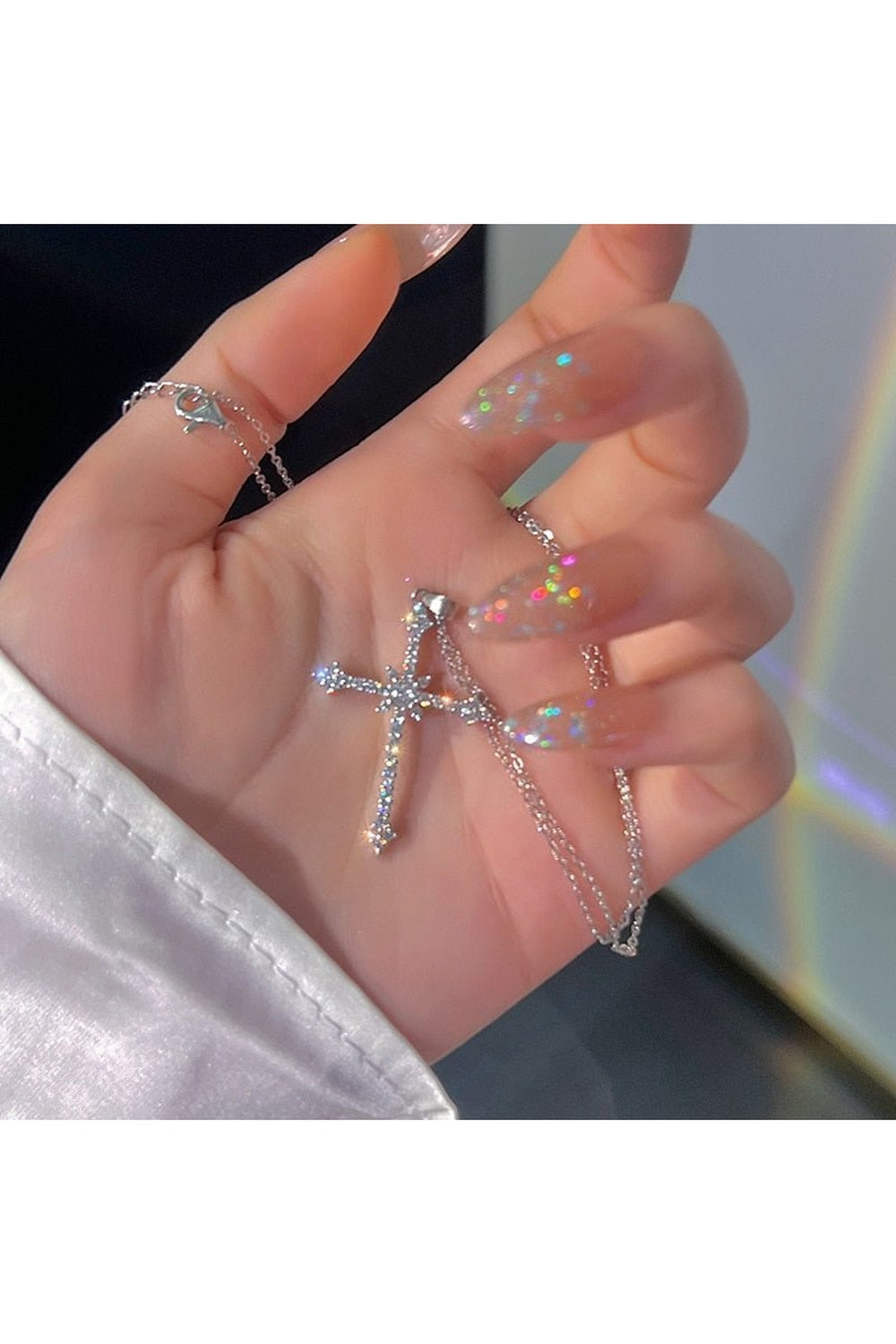 Y2k Crystal Heart Goth Alt Necklace