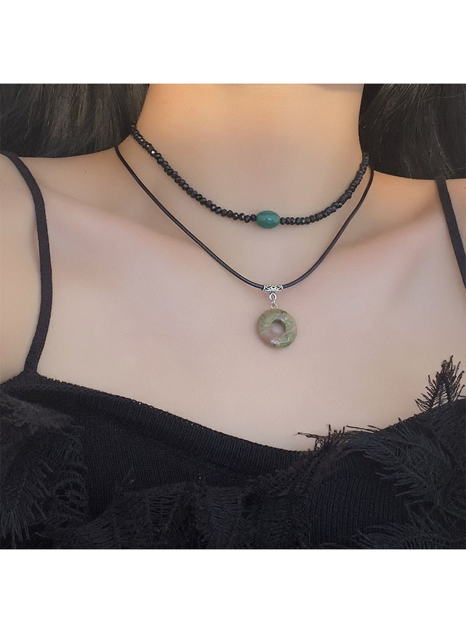Y2k Crystal Heart Goth Alt Necklace