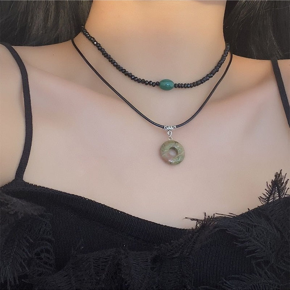 Y2k Crystal Heart Goth Alt Necklace