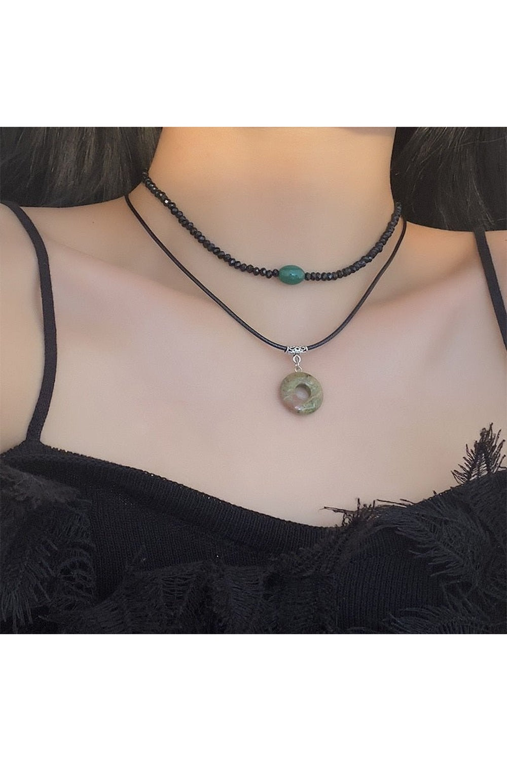 Y2k Crystal Heart Goth Alt Necklace