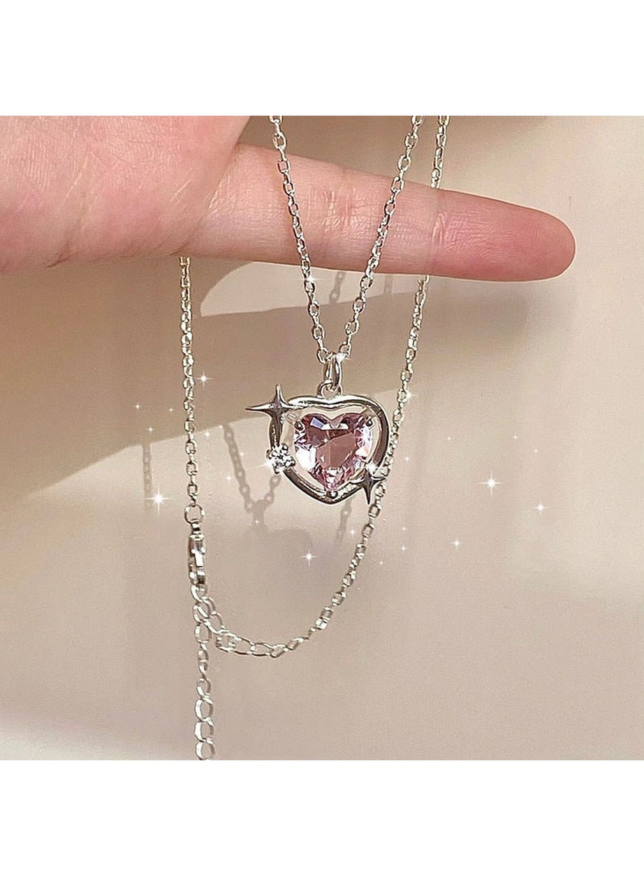 Y2k Crystal Heart Goth Alt Necklace