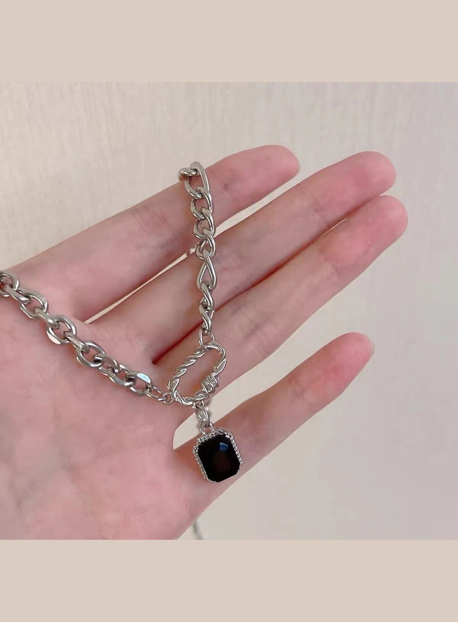 Y2k Crystal Heart Goth Alt Necklace