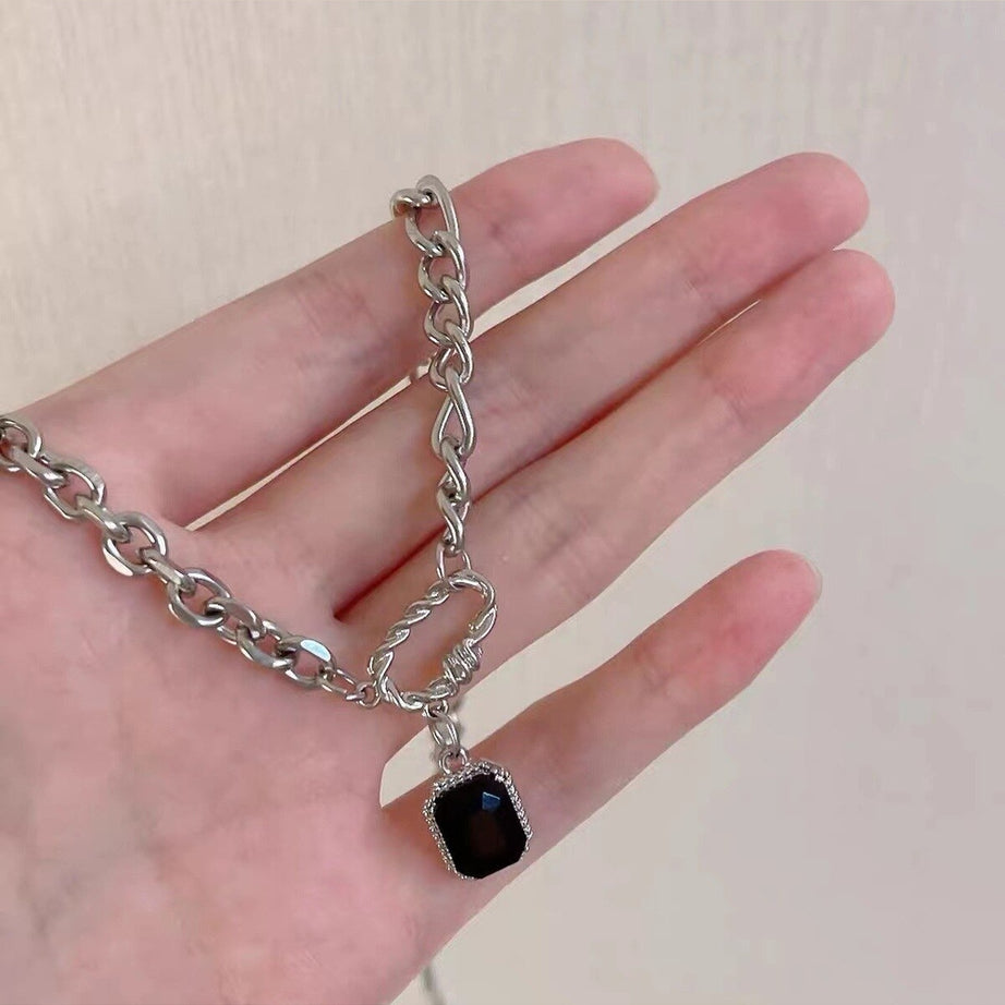 Y2k Crystal Heart Goth Alt Necklace