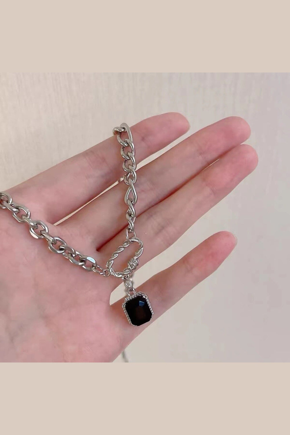 Y2k Crystal Heart Goth Alt Necklace