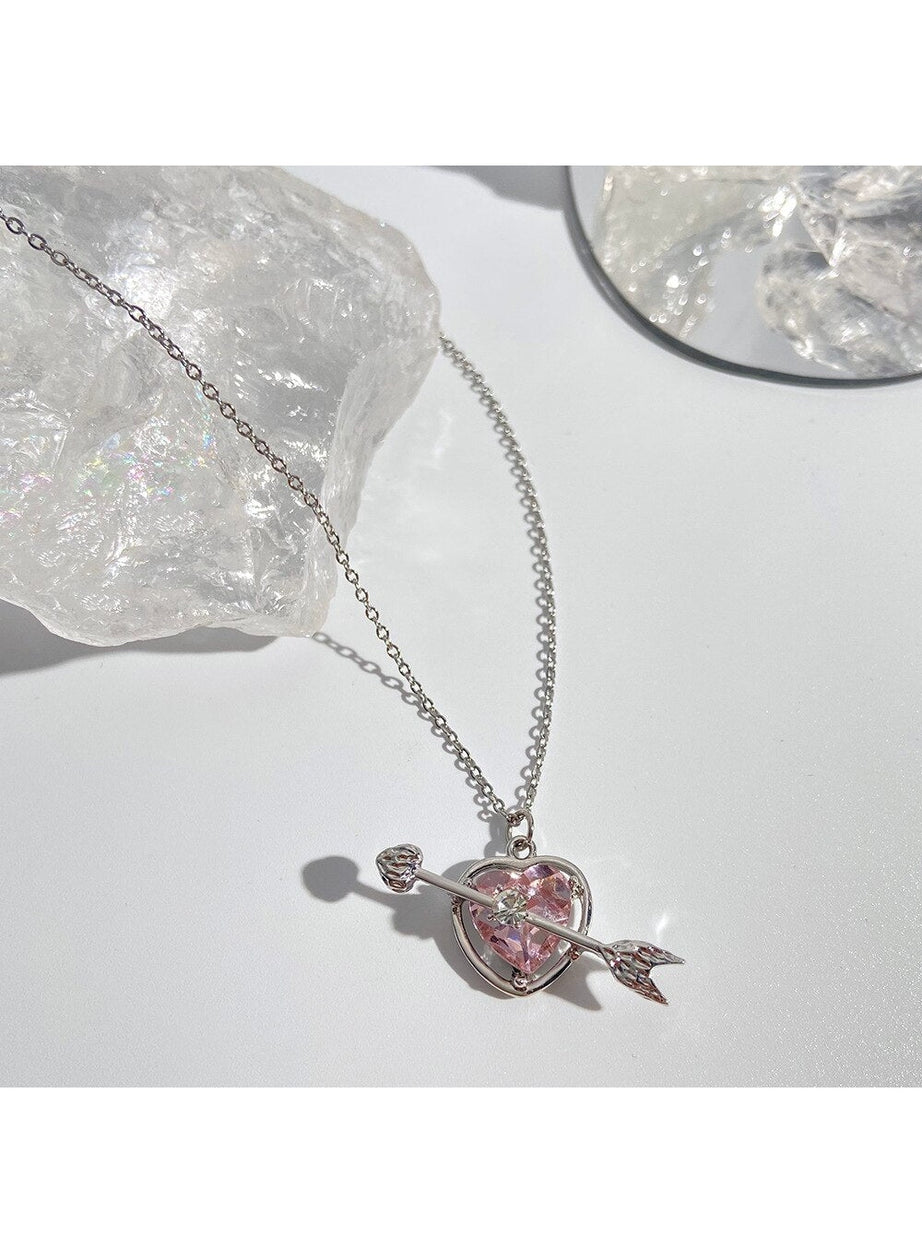 Y2k Crystal Heart Goth Alt Necklace