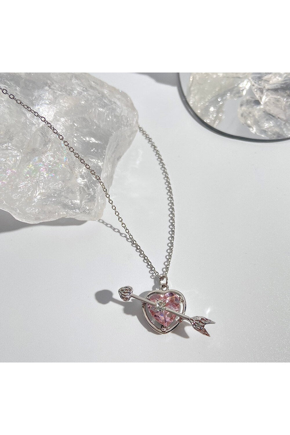 Y2k Crystal Heart Goth Alt Necklace