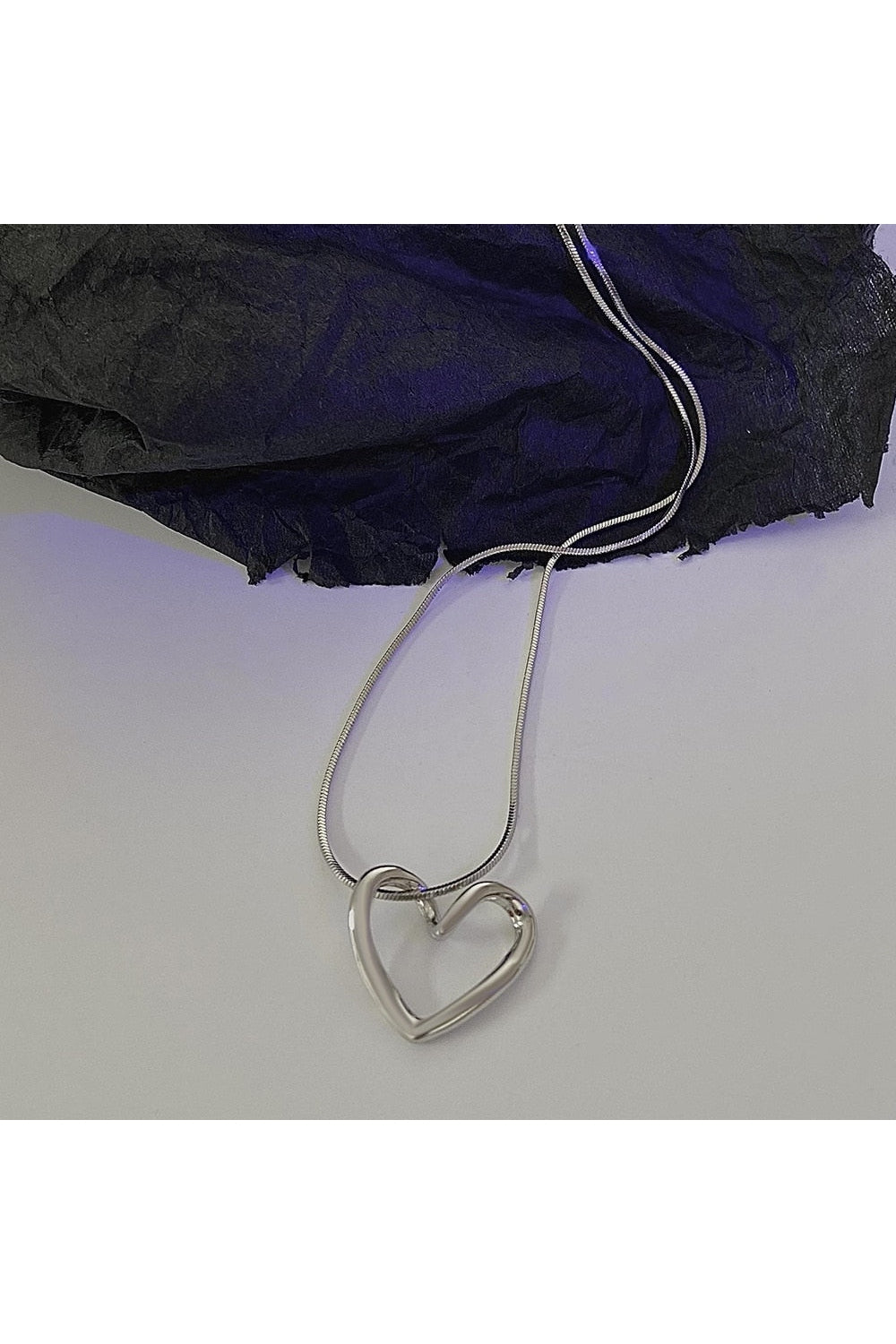 Y2k Crystal Heart Goth Alt Necklace