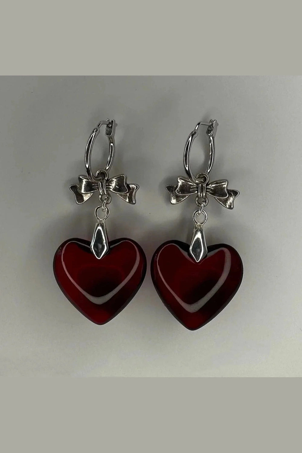 Y2k Crystal Heart Hoop Earrings
