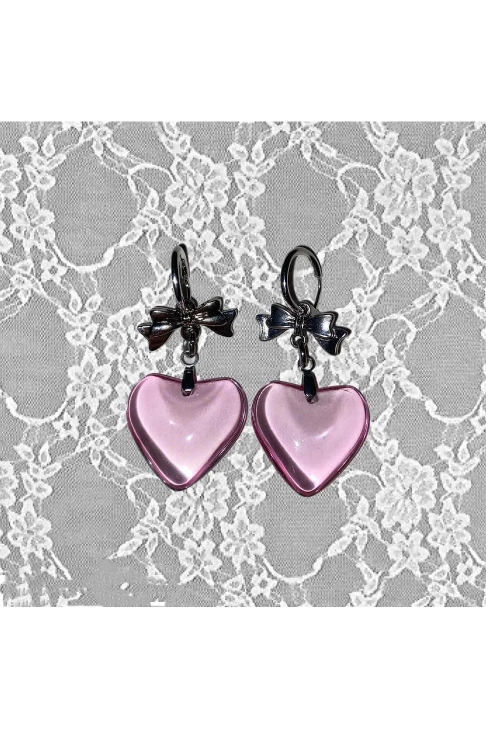 Y2k Crystal Heart Hoop Earrings