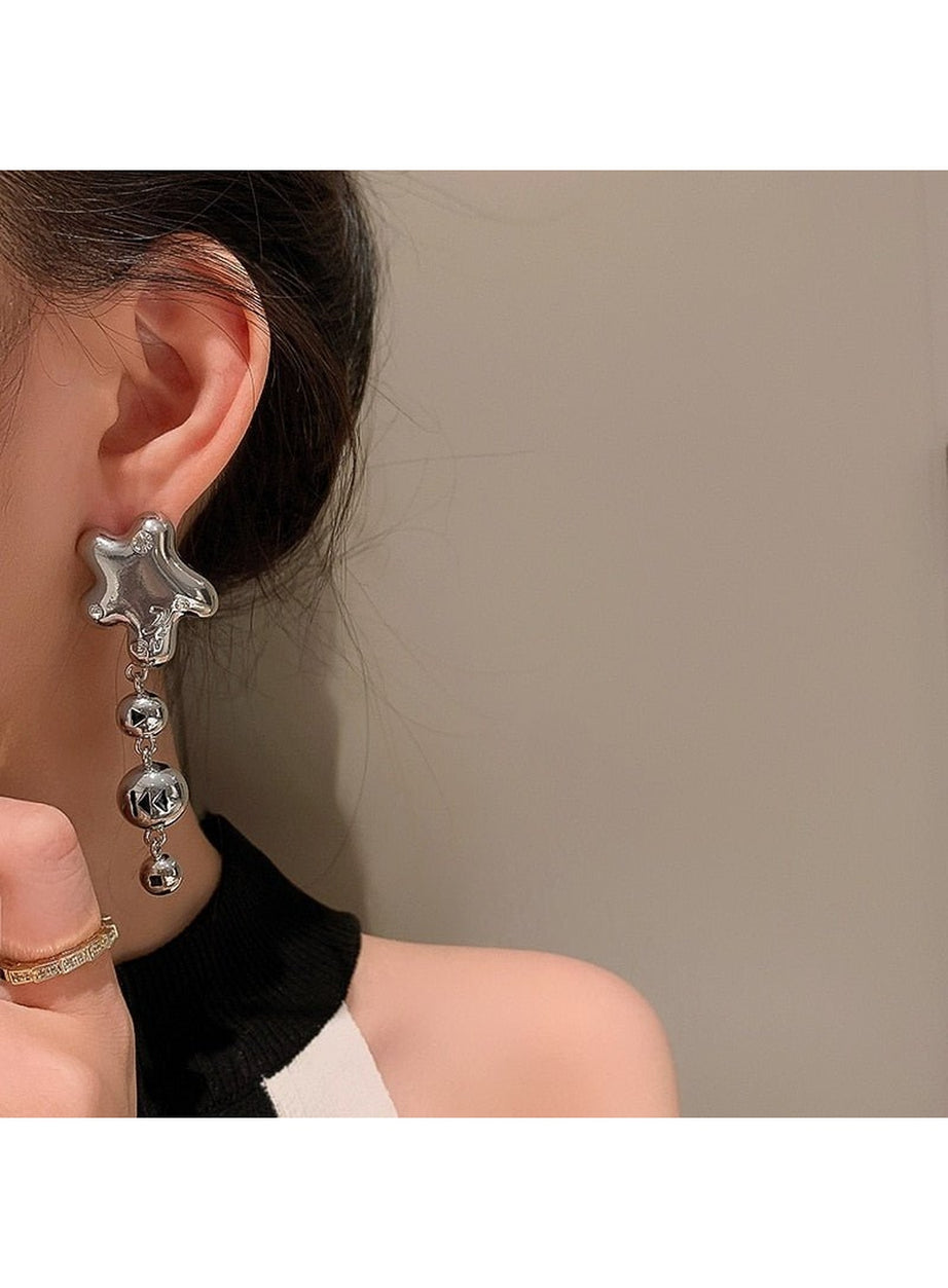 Y2k Crystal Pentagram Earrings