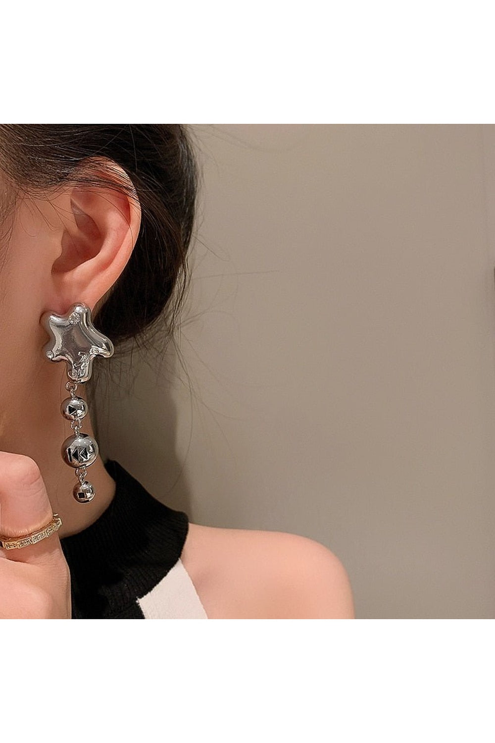 Y2k Crystal Pentagram Earrings