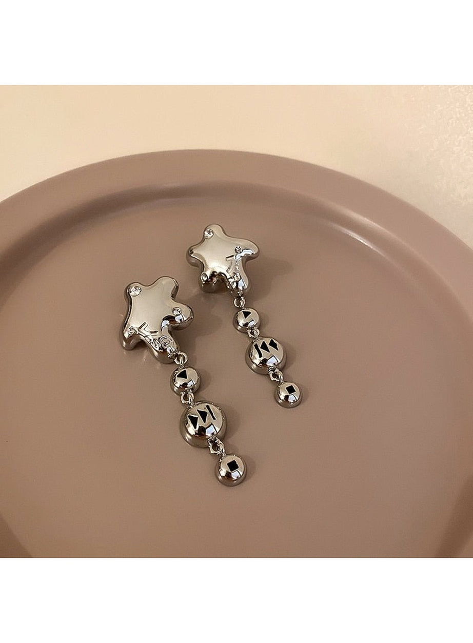 Y2k Crystal Pentagram Earrings