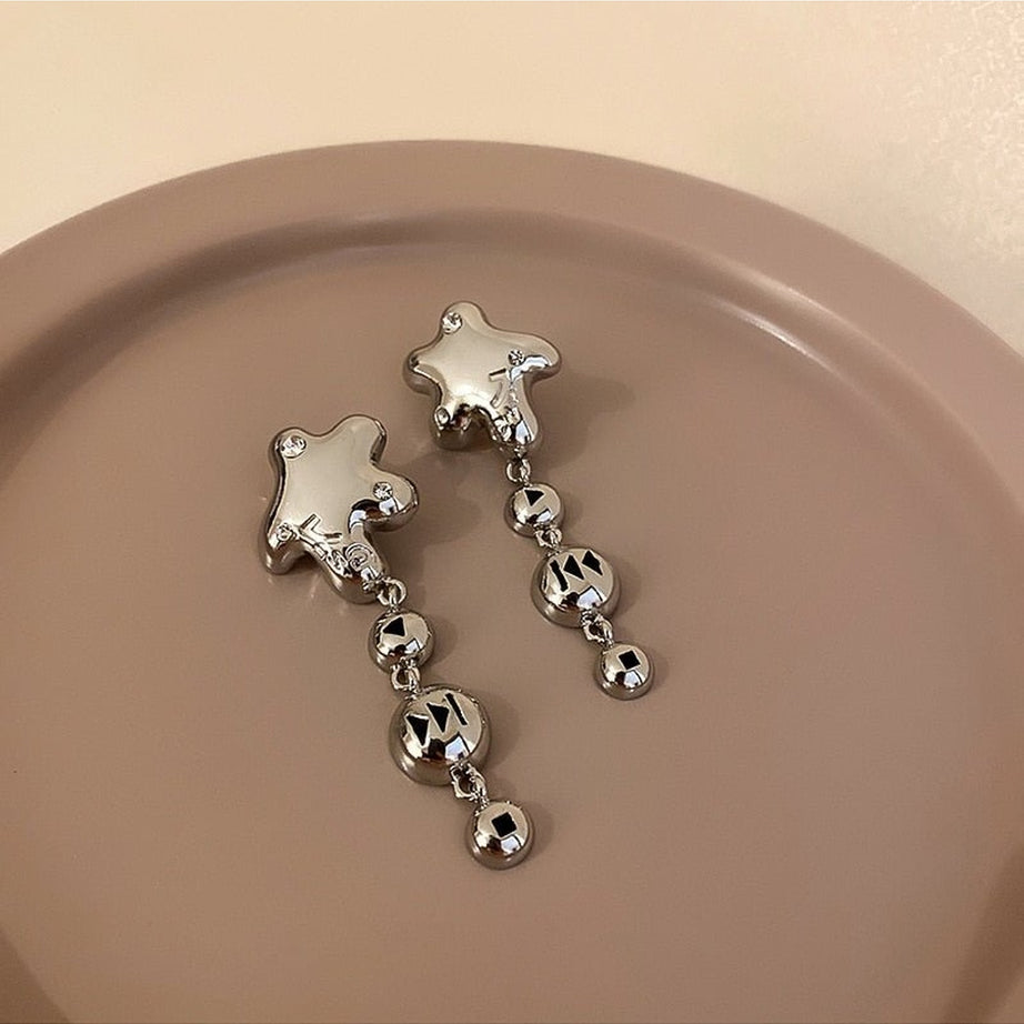 Y2k Crystal Pentagram Earrings