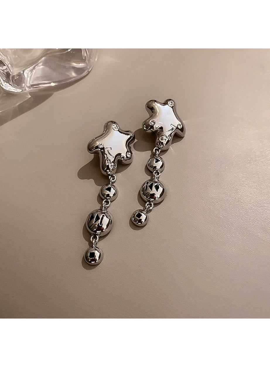 Y2k Crystal Pentagram Earrings