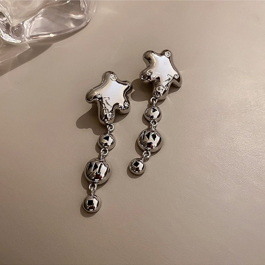 Y2k Crystal Pentagram Earrings