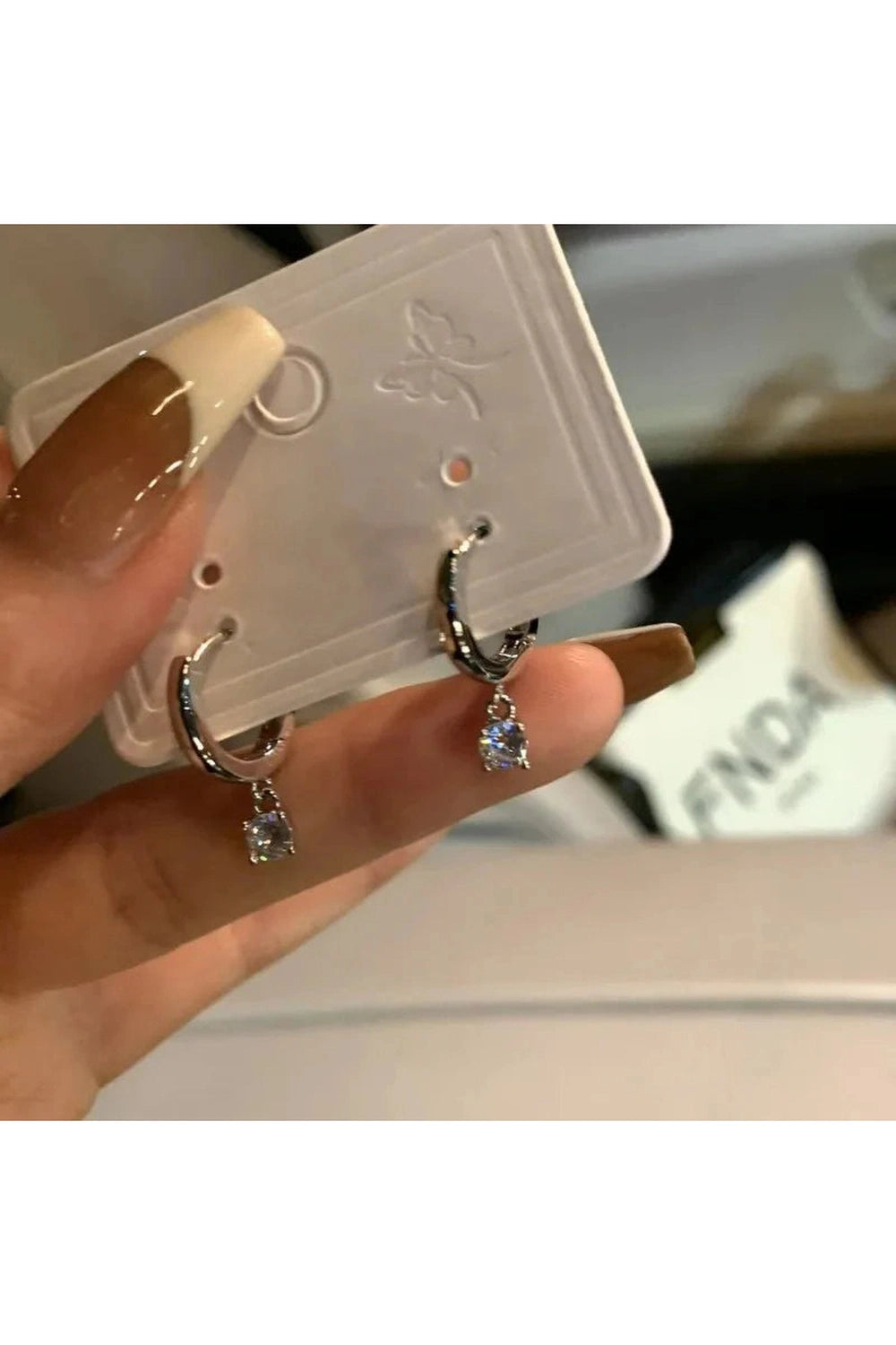 Y2k Crystal Pentagram Hoop Earrings