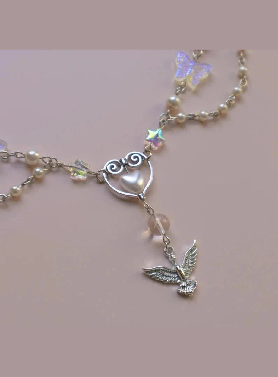 Y2k Crystal Phoenix Pendant Necklace